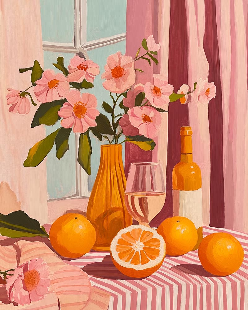 Sunlit Citrus & Blush Blooms
